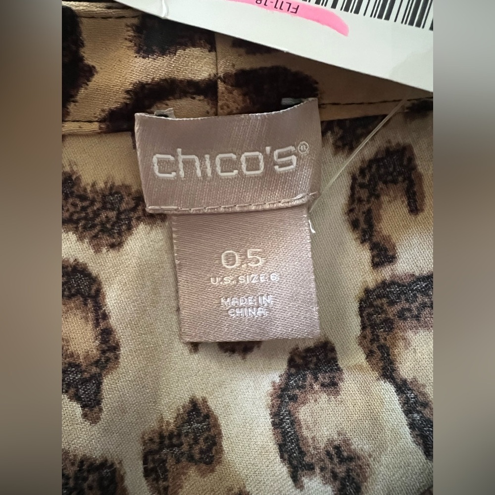 🐆 Chico’s Leopard Print Satin Tunic Dress - New With Tags! - Picture 6 of 7